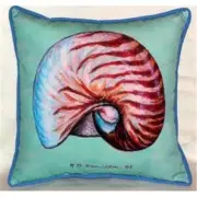 Betsy Drake ZP118C Nautilus - Teal Indoor & Outdoor Throw Pillow- 22 x 22 in.