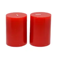 在飛比找PChome24h購物優惠-【YU Living】歐式經典紅色柱蠟 圓柱蠟燭二件組 (3