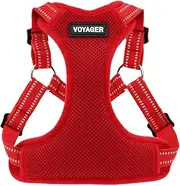 Best Pet Supplies Voyager Step-in Flex Dog Harness - All Weather Mesh, Step in Adjustable Harness for Small and Medium Dogs Red, Large