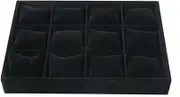 AIMALL 12 Slot Velvet Watch Display Tray with Pillow Inserts, Luxury Watch Organizer for Counter or Home Use, 13.7 inches by 9.44 inches, Soft Cushion Padded Watch Holder Display Rack