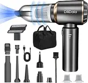 Car Vacuum Cleaner Cordless, Handheld Vacuum 22000PA High Power Suction, 4-in-1 Compressed Air Duster & Air Blower & Pump, Portable Vacuum Cleaner with 3 Gears for Home, Pet, Keyboard (Grey)