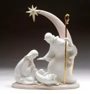 Appletree Design Ceramic Shooting Star Holy Family Night Light Sculpture 33104
