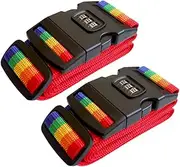ROMISBABA 2 Pcs Heavy Duty Luggage Bundling Strap with Lock Buckle Utility Strap for Outdoor Sports Backpacking and Compression Colorful