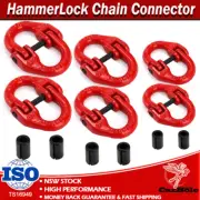 2 x 6/8/10mm Grade 80 HammerLock Chain Connector Link Caravan Trailer RV Coupler