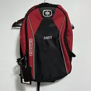 OGIO Backpack NWT Black Red "ANDY" Embroidered College Career School