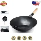 Lightweight 13-Inch Carbon Steel Wok, Perfect for Home Chefs & Induction Cooking