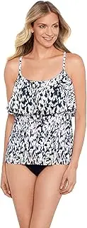 [Shapesolver] Women's Mastectomy Single Tier Tankini Top, Leopard Love, 14