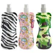 3pcs BPA Free 16oz Collapsible Water Bottle, Foldable Water Bottle