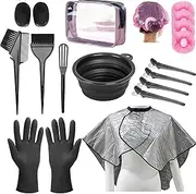 NOUSV Hair Dye Kit 18 Pieces Hair Coloring Kit, Hair Tinting Bowl, Hair agitator, Dye Brush, Ear Cover, Hairpin, Hair Coloring Cape For Hair Coloring Hair Dye Tools and DIY at Home