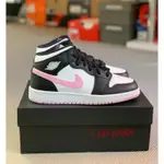 特價 AIR JORDAN 1 MID （GS）黑白粉 555112-103 籃球鞋 女款