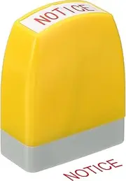 uxcell Notice Notice Stamp Self Inking, Red Ink Office Stamps Pre Inked Message Stamp Refillable Business Stamp, Yellow