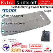 Self Inflating Foam Mattress Single Size 100mm Thick Soft Foam - Adventure Kings
