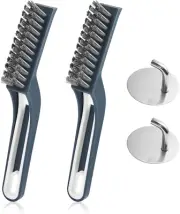 2Pcs Hard Bristle Crevice Cleaning Brushes and 2Pcs Hooks, Multifunctional Gap C