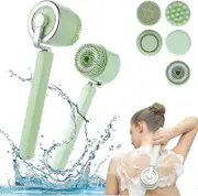 Electric Body Brush Back Scrubber for Shower 5-in-1 Rechargeable Exfoliating Back Brush Non-Slip Long Handle Deep Cleansing Massaging Spin Brush