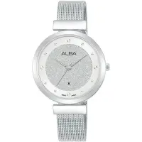 在飛比找Yahoo奇摩購物中心優惠-ALBA 雅柏 時尚米蘭帶大三針晶鑽女錶 送禮首選-32mm