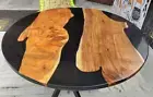 52" Epoxy Table Top / Round Epoxy Dining With Base