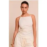 Butter Yellow Textured Boatneck Tie Back Top, Butter Yellow