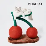 【VETRESKA 未卡】兩顆櫻桃貓爬架 捷克!太神奇了 櫻桃葉將貓捧在手心裡(貓奴 造型款 可愛 室內布置)