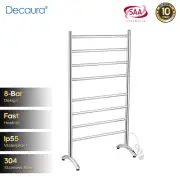 Decaura Electric Heated Towel Free standing 8 Bars Dry Warmer Stainless Steel