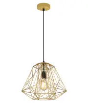 MARTE Interior Iron Cage Pendant Light- Gold