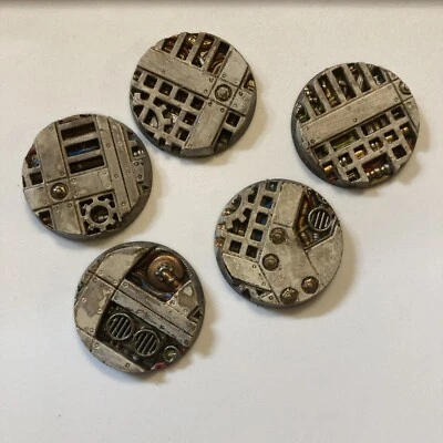 Warhammer 40k 32mm Sector Mechanicus ProPainted Bases Kill Team (x5) A1