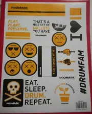 New ProMark Pro-Mark Drums Decal Stickers, PMSS001 Percussion, 11X8 1/2, Lot Y17