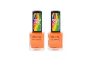 2x BYS Mardi Gras 14ml Fabulous Fiesta Nail Polish Enamel Lacquer Gloss Orange