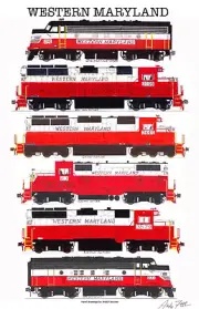 Western Maryland Circus Scheme 11"x17" Railroad Poster by Andy Fletcher signed