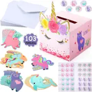 Valentines Boxes for Kids Unicorn Valentines Cards with Envelopes and Unicorn St