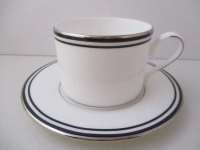 LENOX FEDERAL PLATINUM - BLACK -CUP & SAUCER - 2 1/2" 0807J