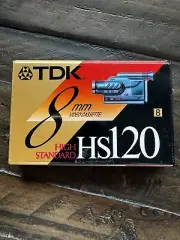 TDK HS120 8mm Video Cassette Camcorder Tape High Standard Sealed New