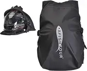 AFISHTOUR Waterproof Helmet Backpack for Motorcycle/Cycling/Skateboard, 30L Lightweight Motorbike Helmet Backpack for Men with Laptop Compartment, Inert Packet, Reflective Logo (Black)