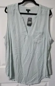 Torrid Light Blue Sleeveless Rayon Blouse Size 2X NWT