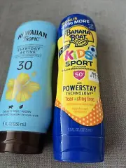 Banana boat Hawaiian tropic sunscreen