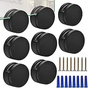 Black Frameless Mirror Mounting Hardware Kit Zinc Alloy Mirror Holders Mirror Mounting Brackets Glass Clips Clamps Bathroom Mirrors Supporting Sheet Fits for 3-5mm Thick Glass (8 Pack)
