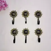 Surya Deity Wall Cloth Hook Brass Sun Flower Wall Hanger Set of 06 Pieces CA925