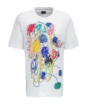graphic-print cotton T-shirt L white