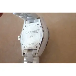 【日本二手精品】 CHANEL白色陶瓷J12自動機械時鏢鑽錶