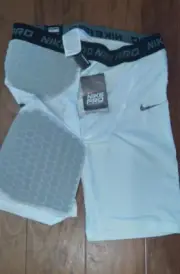 Nike Pro Football/Soccer WHITE Compression shorts Size XL