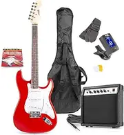 [MAX] GigKit Red Stratocaster Electric Guitar Pack