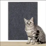 100x40cm Self-Adhesive Cat Scratching Mat Cuttable Climbing Cat Scratcher Pad-Dark Grey