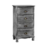 Artiss Bedside Tables Drawers Cabinet Vintage 4 Chest of Drawers Grey Nightstand