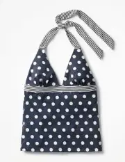 Boden POSITANO HALTER TANKINI TOP Bikini Bottom Navy/Ivory Spot US 06 #S0003 J