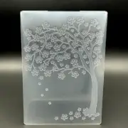 3D Plastic Embossing Folder Template Small Tree Falling Flowers Texture A6 Size