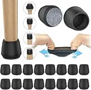 CHWM 16 PCS Felt Bottom Silicone Furniture Foot Protector Pads,Chair Leg Floor Protectors for Hardwood Floors,Table Leg Covers,Chair Leg Caps to Prevent Floor Scratches.Black