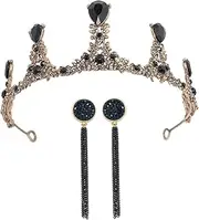 [SOESFOUFU] Elegant Bridal Crown Set Tiara Headwear for Wedding Fashion Crystal Bridal Accessory