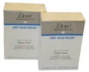 2x Dove Derma-Series Dry Skin Gentle Cleansing Face Bar Soap 4 Bars Total
