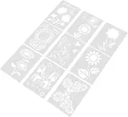 9pcs Reusable Painting Stencils for Flexible Craft Templates for DIY Projects Flower for Walls More