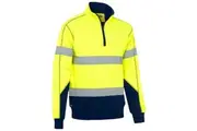 Bisley Mens 1/4 Zip Fleece Pullover With Sherpa Lining BK6987T - Yellow/Navy