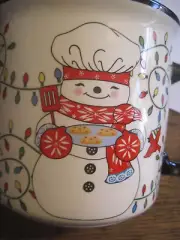 NEW Temp-tations by Tara Winter Whimsy Snowman CHEF/Baker 16 oz. Mug W/GIFT BOX